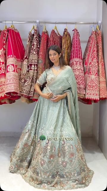 Sage carnival lehenga on the rail