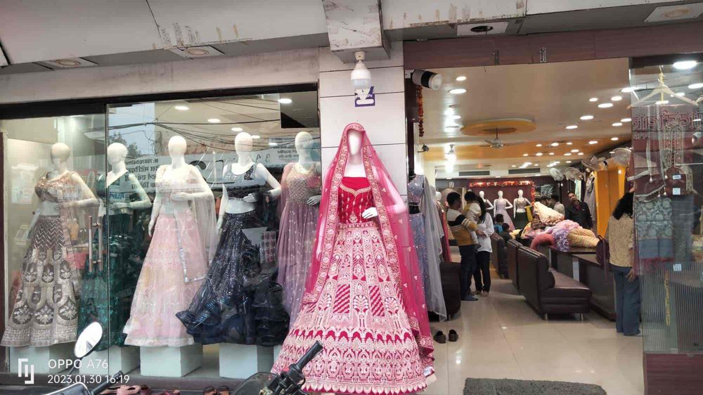 Inside the Hello Beauty store: mannequins in bridal lehengas
